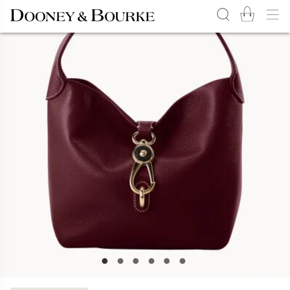 Leather Logo Lock hobo  Wine